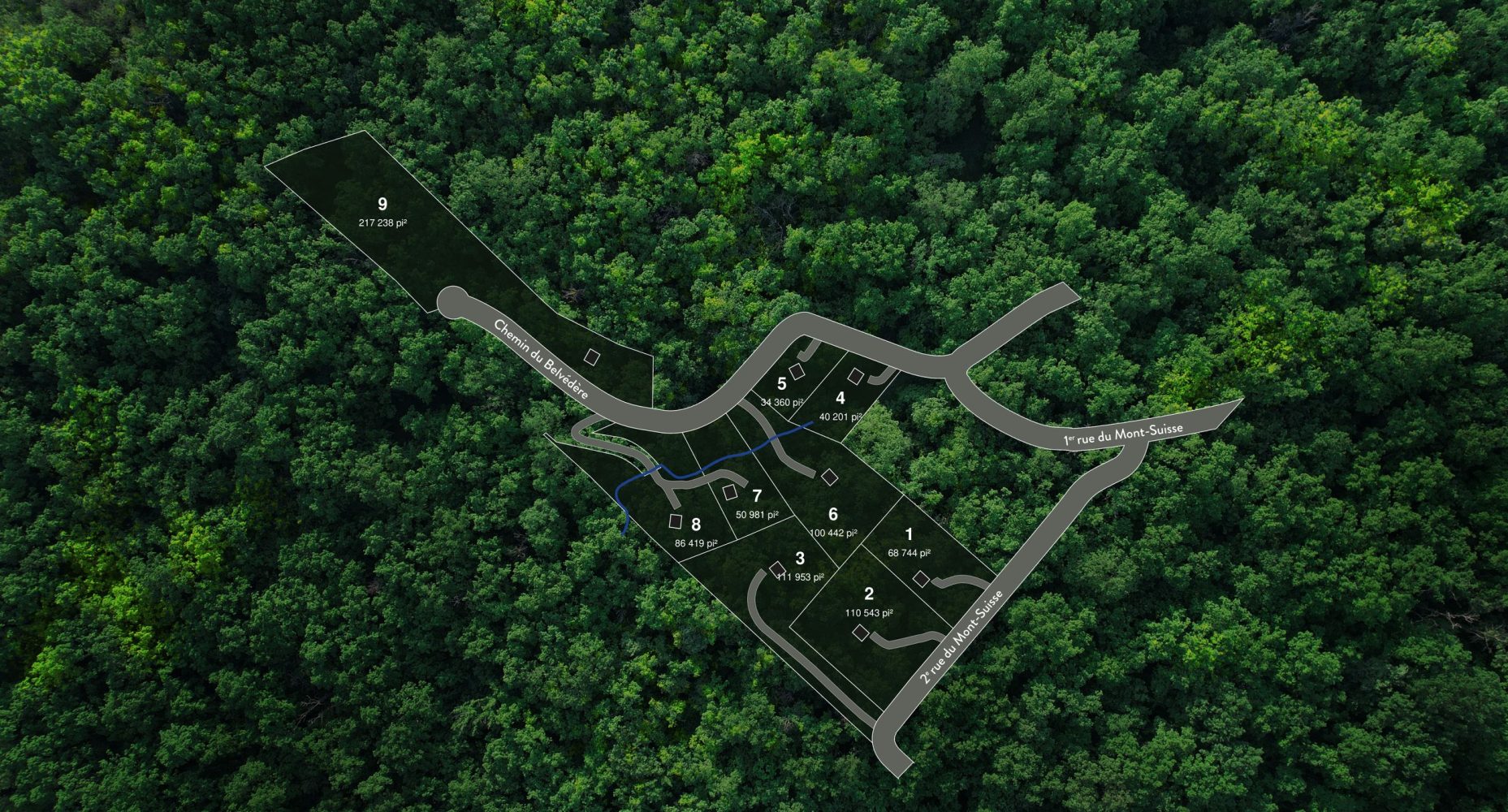 Plan des terrains du Belvédère du Mont-Suisse à Saint-Sauveur